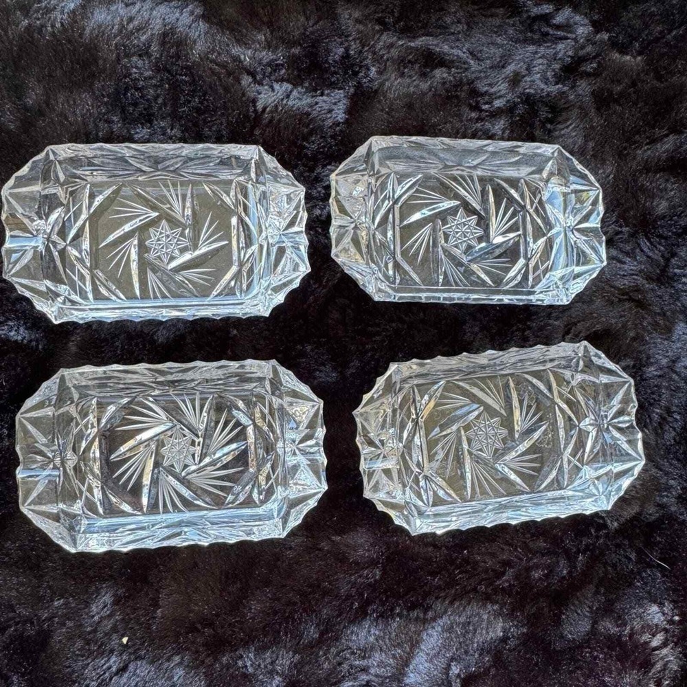 4x Vintage Crystal Ash Trays